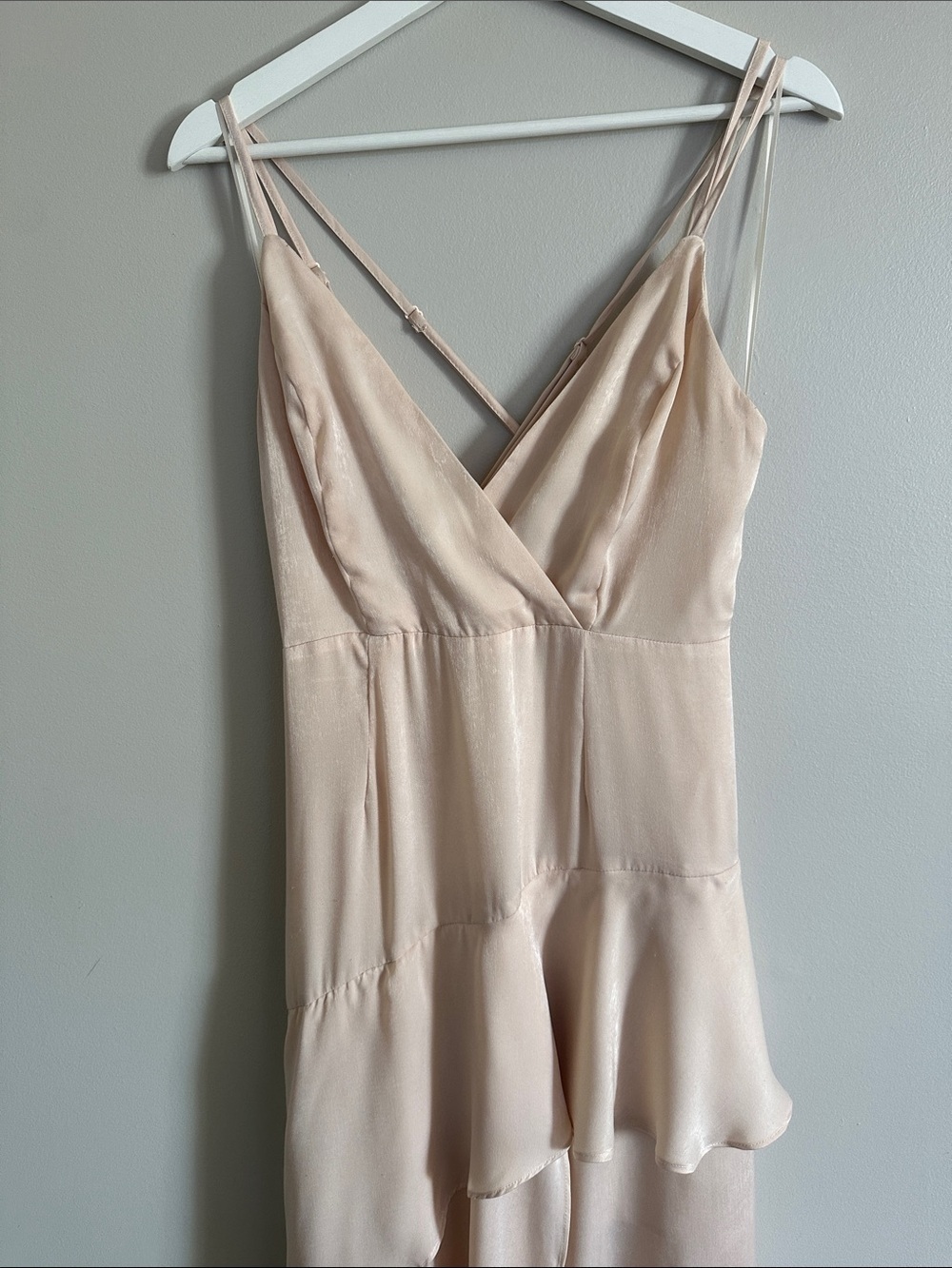 Champagne Ruffle High-Low Maxi Dress - Picture 6 of 8